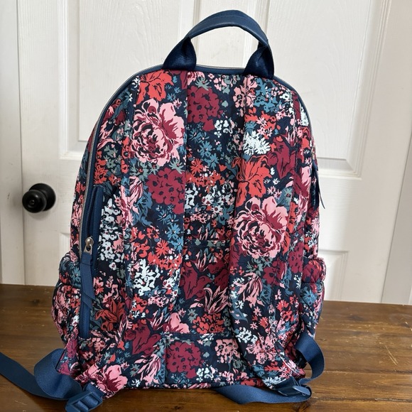 Vera Bradley Cabbage Rose Cabernet Print Quilted XL Campus Backpack main image 7